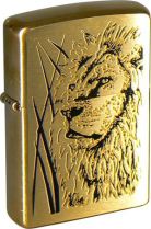  ZIPPO Proud Lion Brushed Brass, , , , 365612  