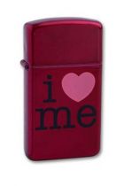 Зажигалка Zippo I Love Me, латунь с покрытием Candy Apple Red™, красный, глянцевая, 30х10x55 мм купить