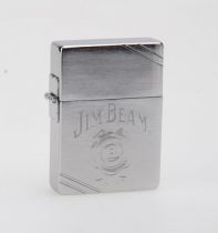 Зажигалка Zippo Jim Beam, латунь с покрытием Brushed Chrome, серый, матовая, 36х12x56 мм купить
