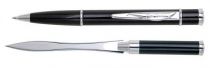 Набор Pierre Cardin: ручка шариковая + нож для конвертов. Корпус- латунь, пластик, лак, отделка хром купить