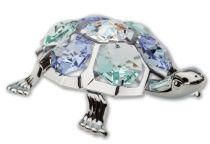 Черепаха, миниатюра серебристого цвета с цветными кристаллами купить