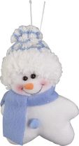 HM-002B Мягкая игрушка Дед Мороз, Снеговик Mister Christmas (h=13 см; цвет: голубой) купить