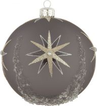 P2/5 Украшение из стекла в деревянной шкатулке Шар Mister Christmas (h=10 см; цвет: серый) купить