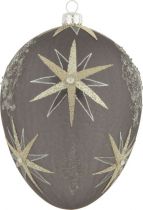 P2/6 Украшение из стекла в деревянной шкатулке Яйцо Mister Christmas (h=12,5 см; цвет: серый) купить