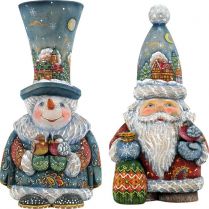 US 51641G-SET Набор игрушек Дед Мороз и Снеговик Mister Christmas (h=14 см) купить