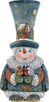 US 51642G Игрушка новогодняя коллекционная Снеговик Mister Christmas (h=14 см) купить