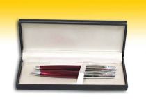 Подарочный набор ручек в черном футляре: шариковая + перьевая (красные с узором) [3T321/1C] купить