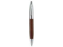 Ручка шариковая "Принстон" со вставкой из натуральной кожи темно-коричневая купить