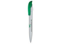 Ручка шариковая Senator модель Challenger Alu серебр. с зеленым клипом купить