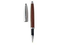 Ручка роллер "Принстон" со вставкой из натуральной кожи темно-коричневая купить