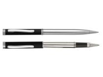 Набор "Кеннеди": ручка шариковая, ручка роллер в футляре, серебристый/черный купить