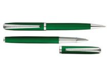 Набор "Дали": ручка шариковая, ручка роллер в футляре, зеленый купить