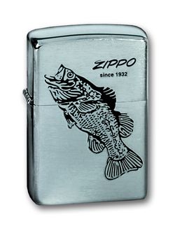  ZIPPO Black Bass Brushed Chrome,   -. ., ., .,365612 